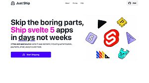 Justship landing page image